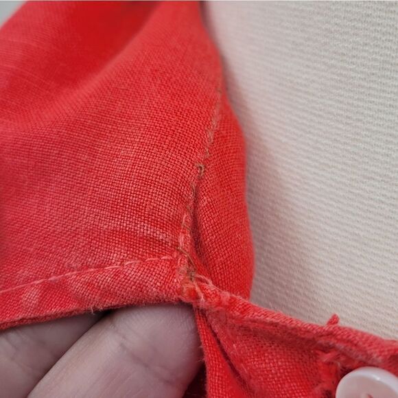 Liz and Jane Vintage Linen Artsy Long Sleeve Button Down Top Blouse XL - Picture 8 of 16